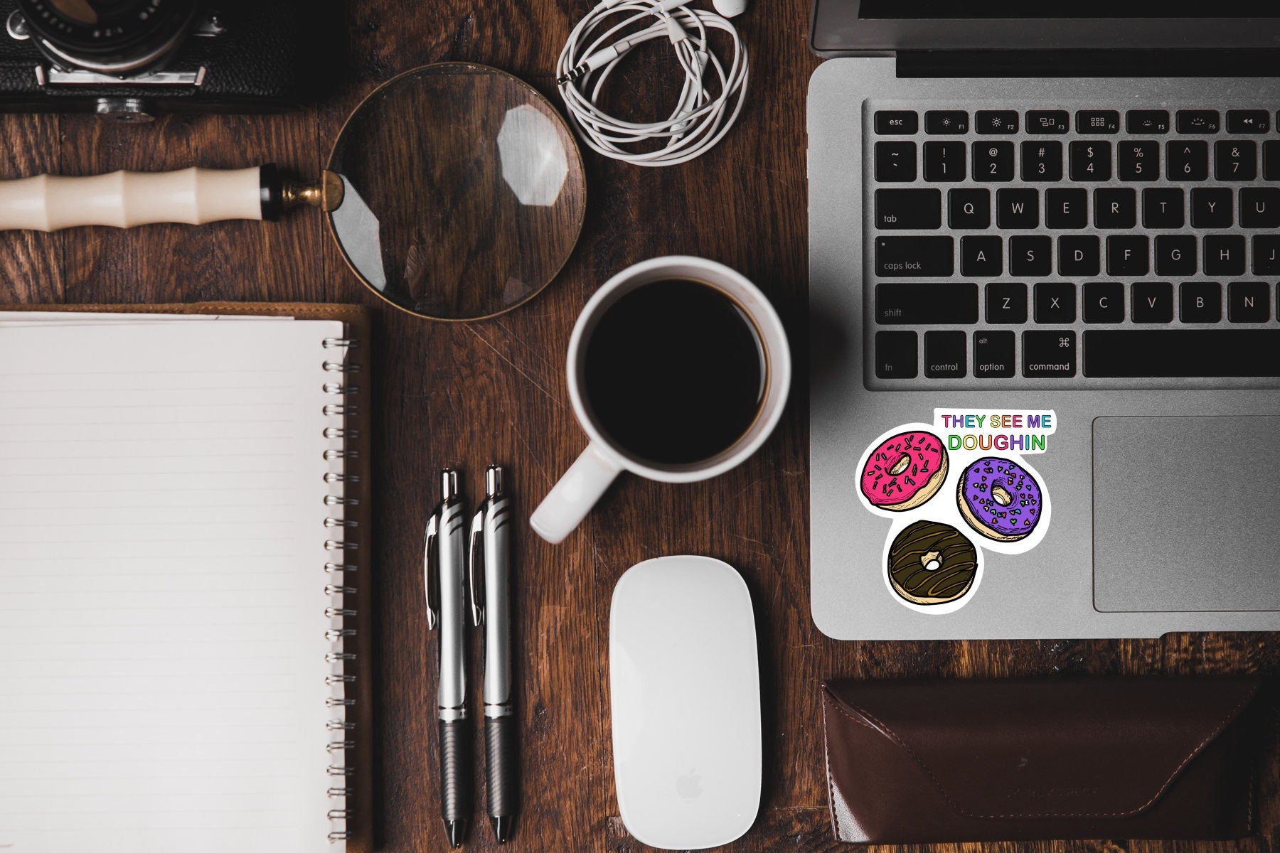 They see me Doughin sticker - waterproof vinyl decal for laptops, notebooks, tumblers, and more