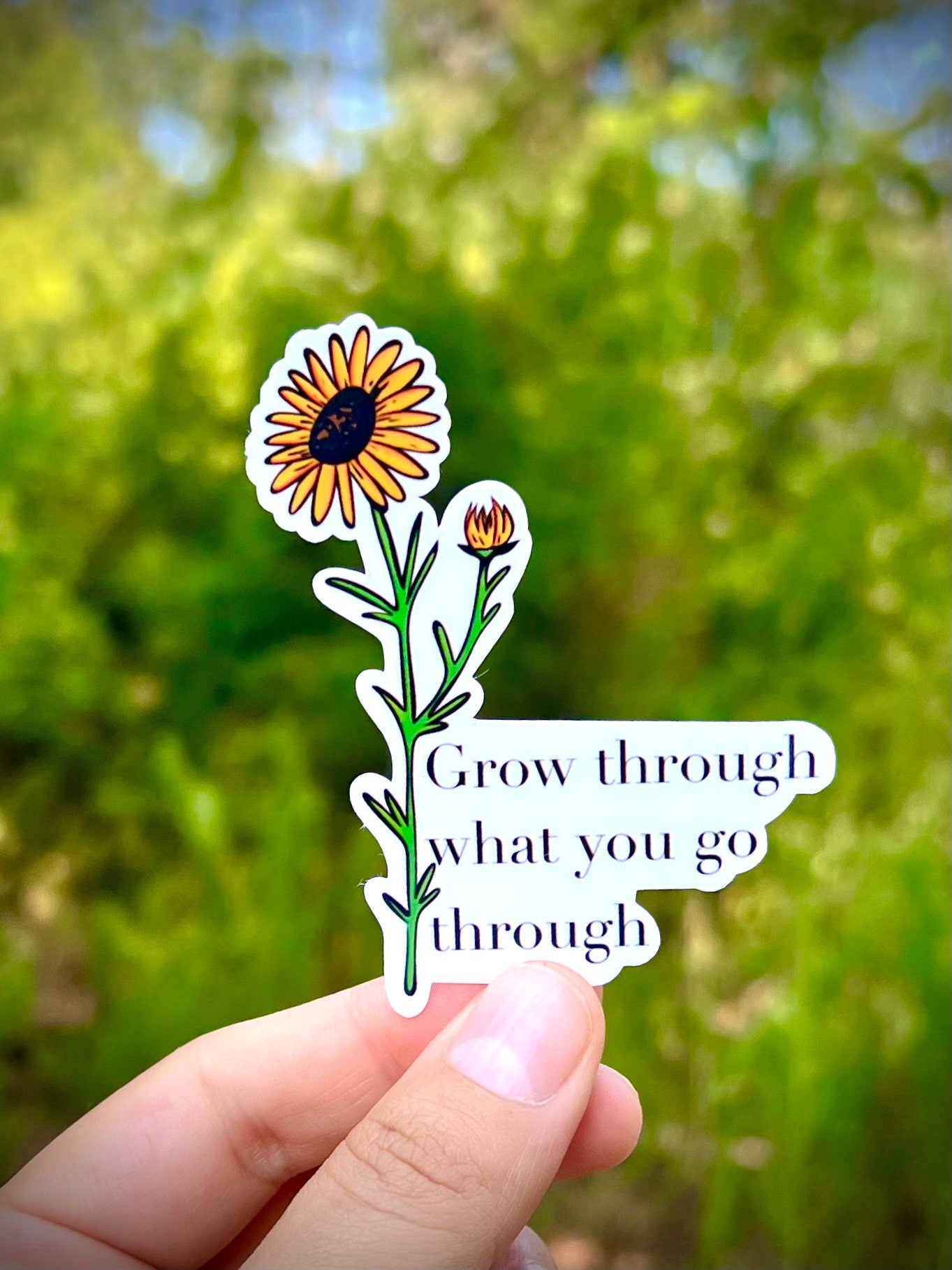 Flower growth sticker - waterproof vinyl decal for notebooks, laptops, water bottles, and more