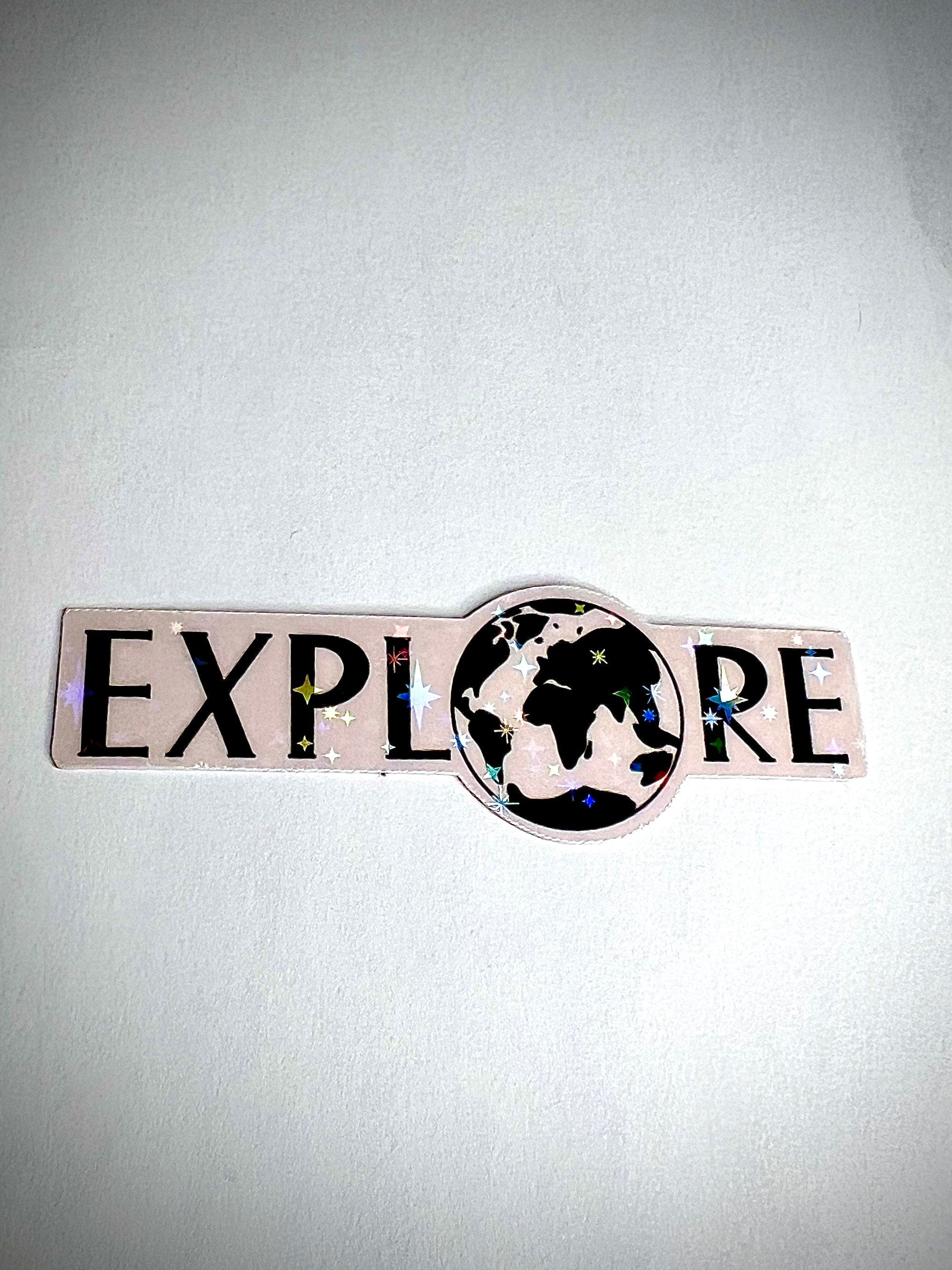 Explore travel sticker - waterproof vinyl decal for tumblers, notebooks, laptops, and more