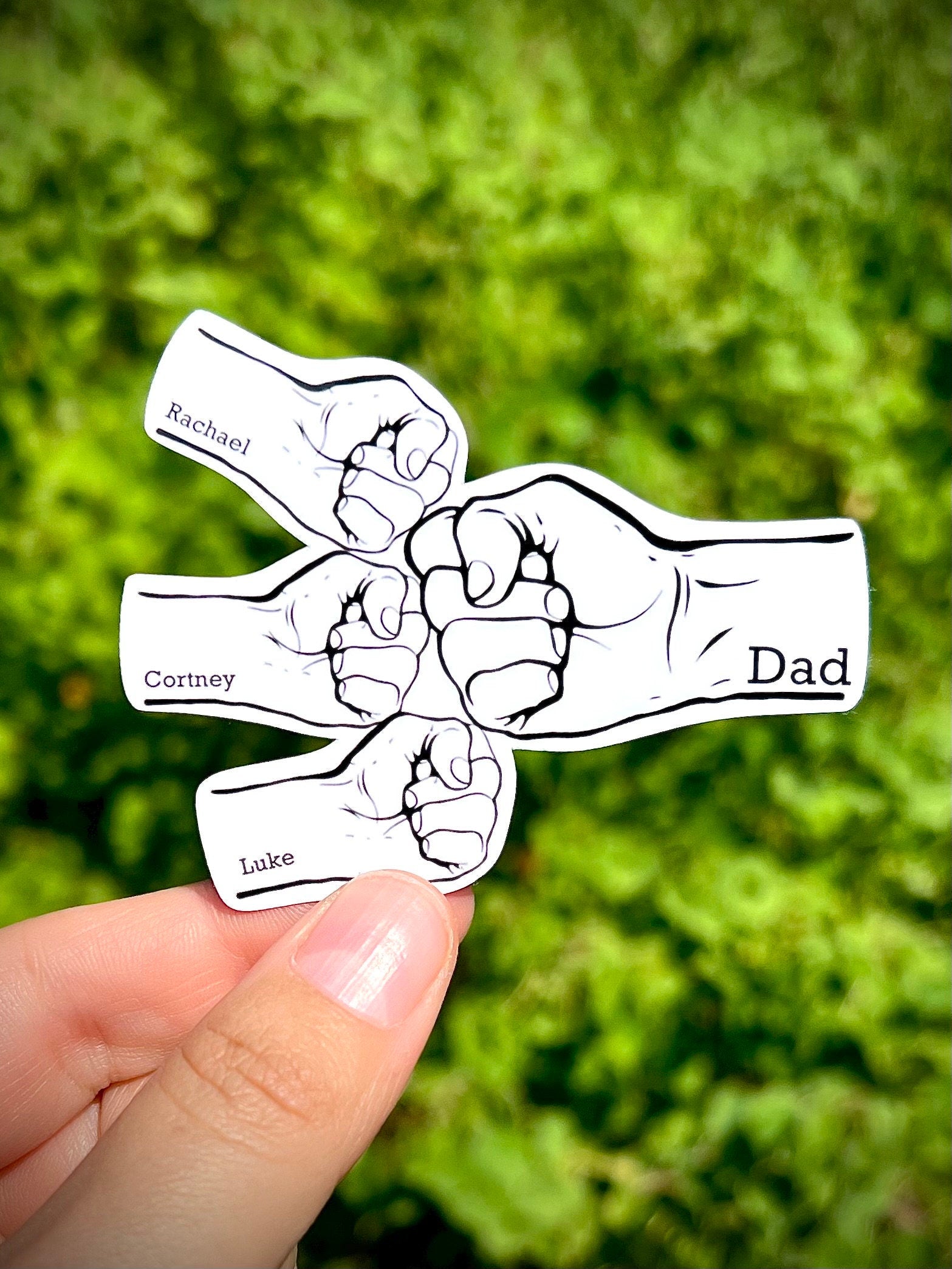 Personalized fist bump sticker - waterproof vinyl decal for laptops tumblers, notebooks, and more