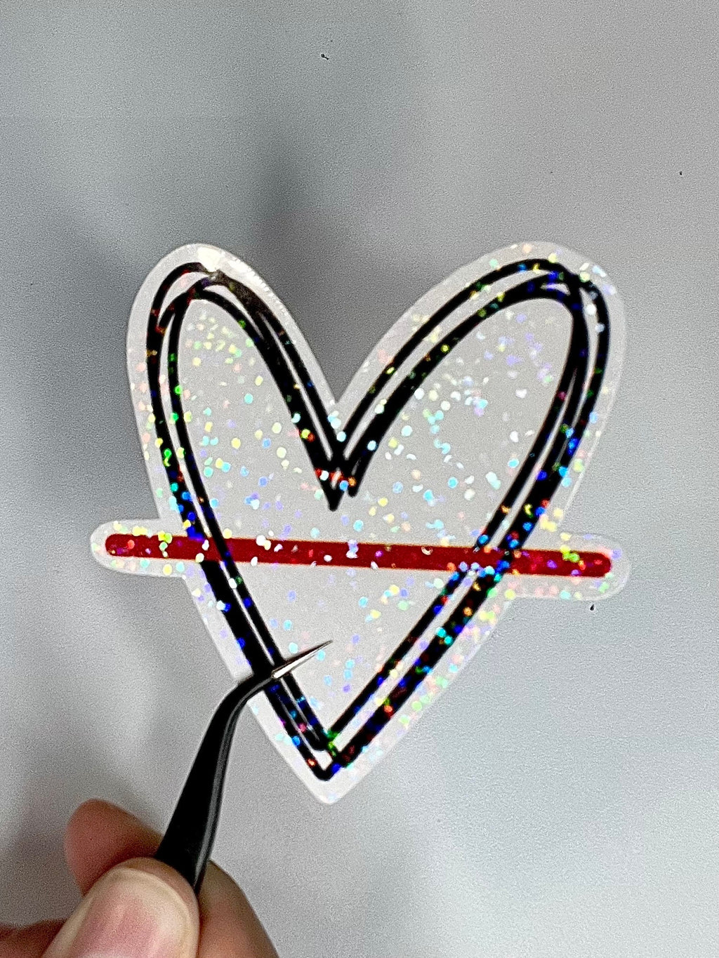 Firefighter Support Heart Sticker - Waterproof Vinyl Decal