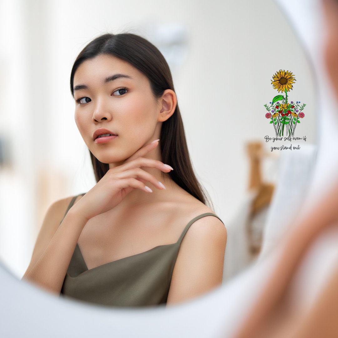 Be Yourself Floral Sticker: Waterproof Vinyl Decal