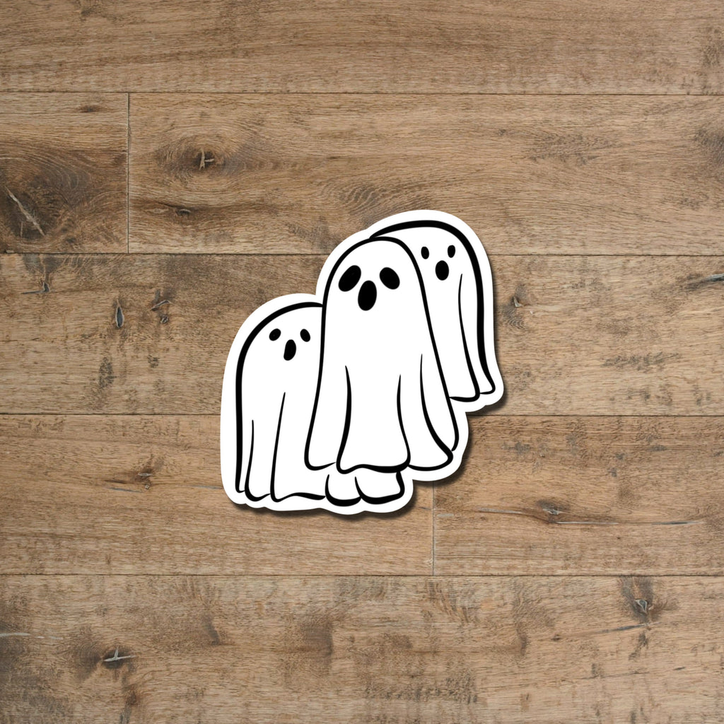 Three ghost sticker - waterproof vinyl decal for laptops, tumblers, notebooks, and water bottles