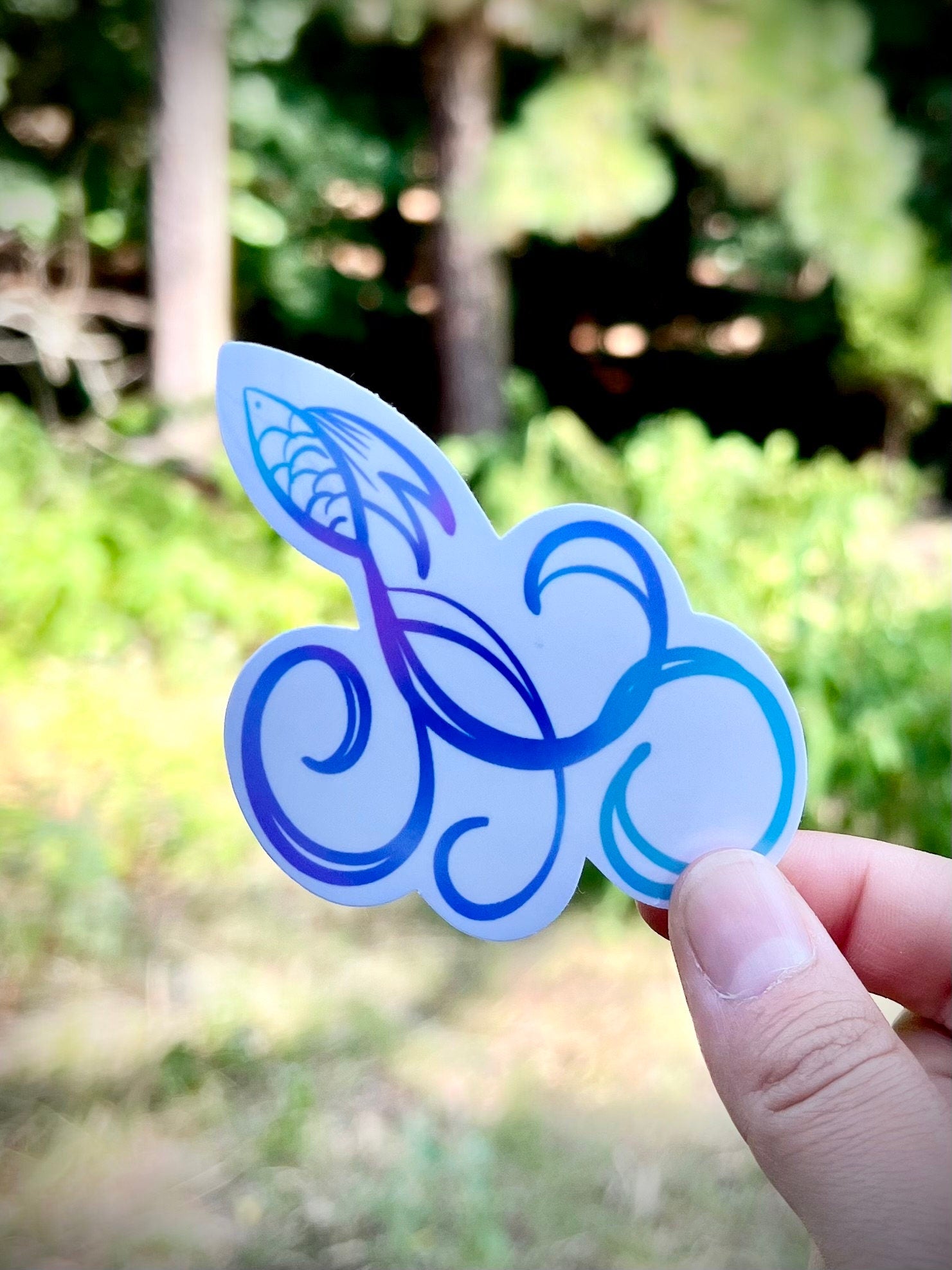 Fish sketch sticker - waterproof decal for laptops, notebooks, tumblers, and more