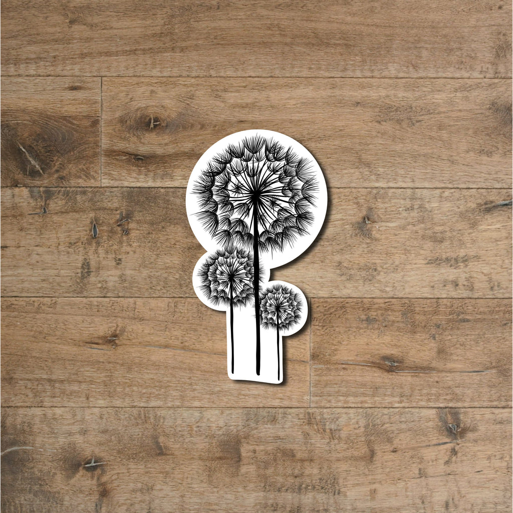 Dandelion sticker, waterproof decal for laptops, mirrors, tumblers and more