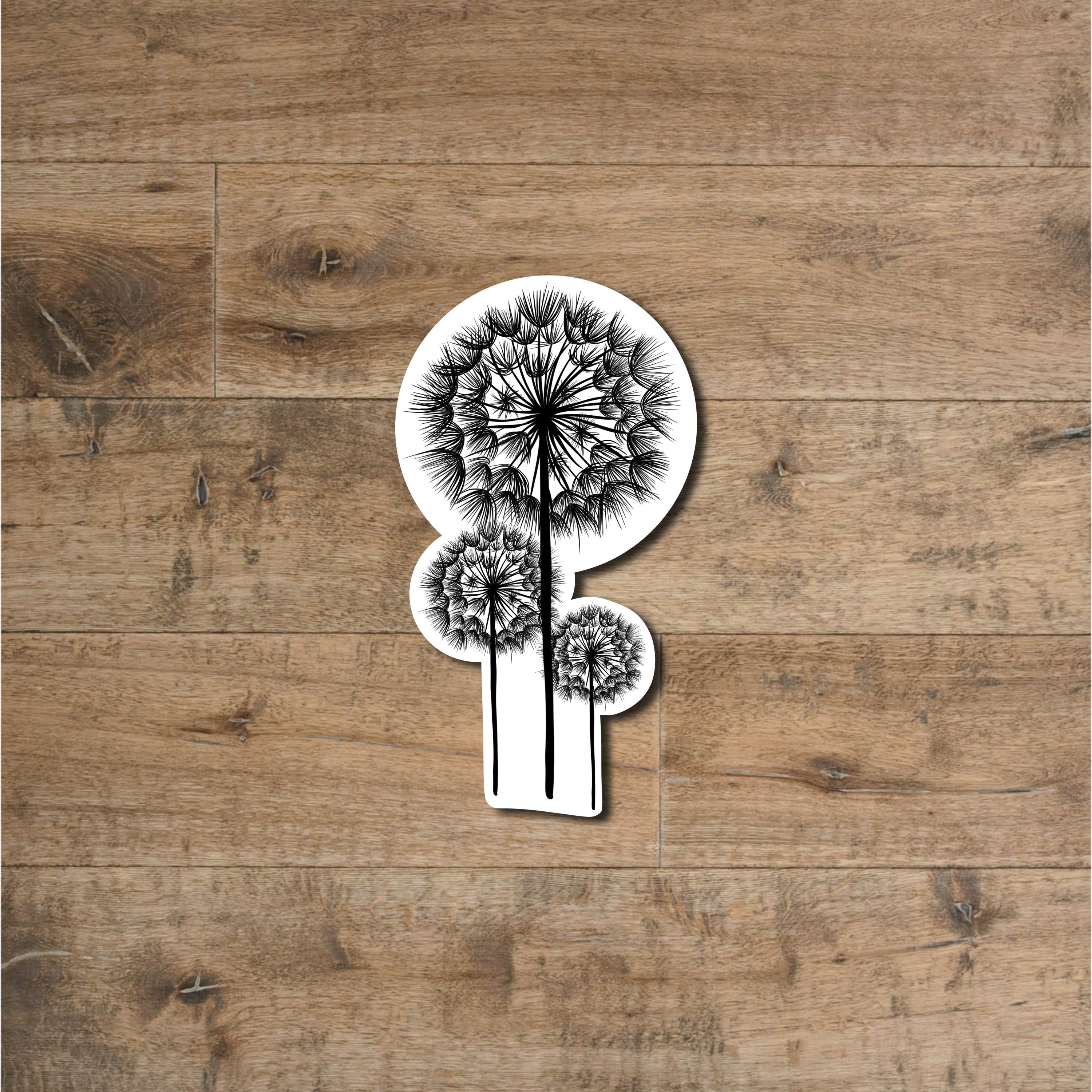 Dandelion sticker, waterproof decal for laptops, mirrors, tumblers and more