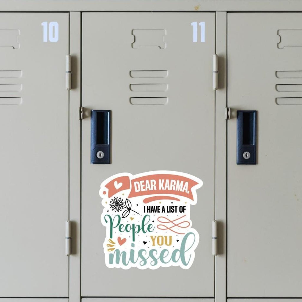 Funny Karma Sticker: Pastel Floral Vinyl Decal for Laptop, Water Bottle