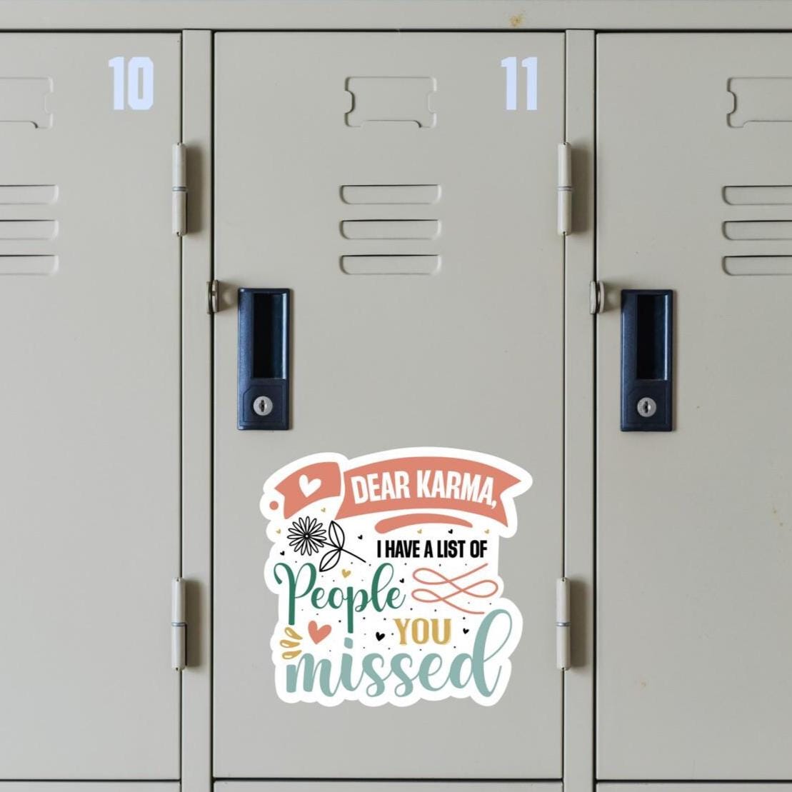 Funny Karma Sticker: Pastel Floral Vinyl Decal for Laptop, Water Bottle