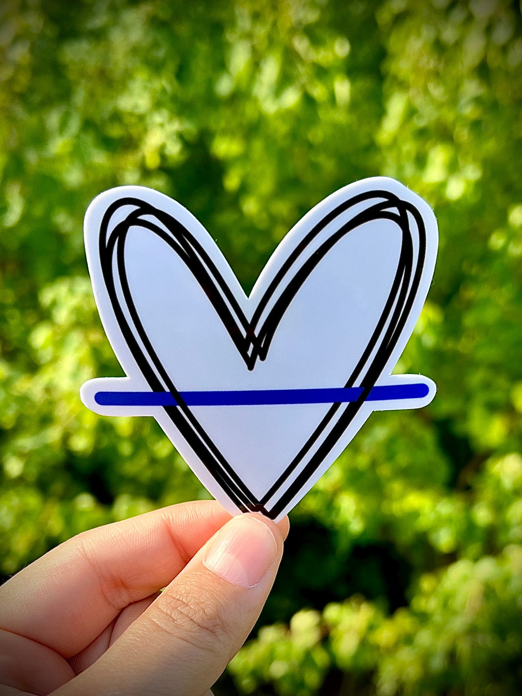 Police Support Heart Sticker: Waterproof Vinyl Decal