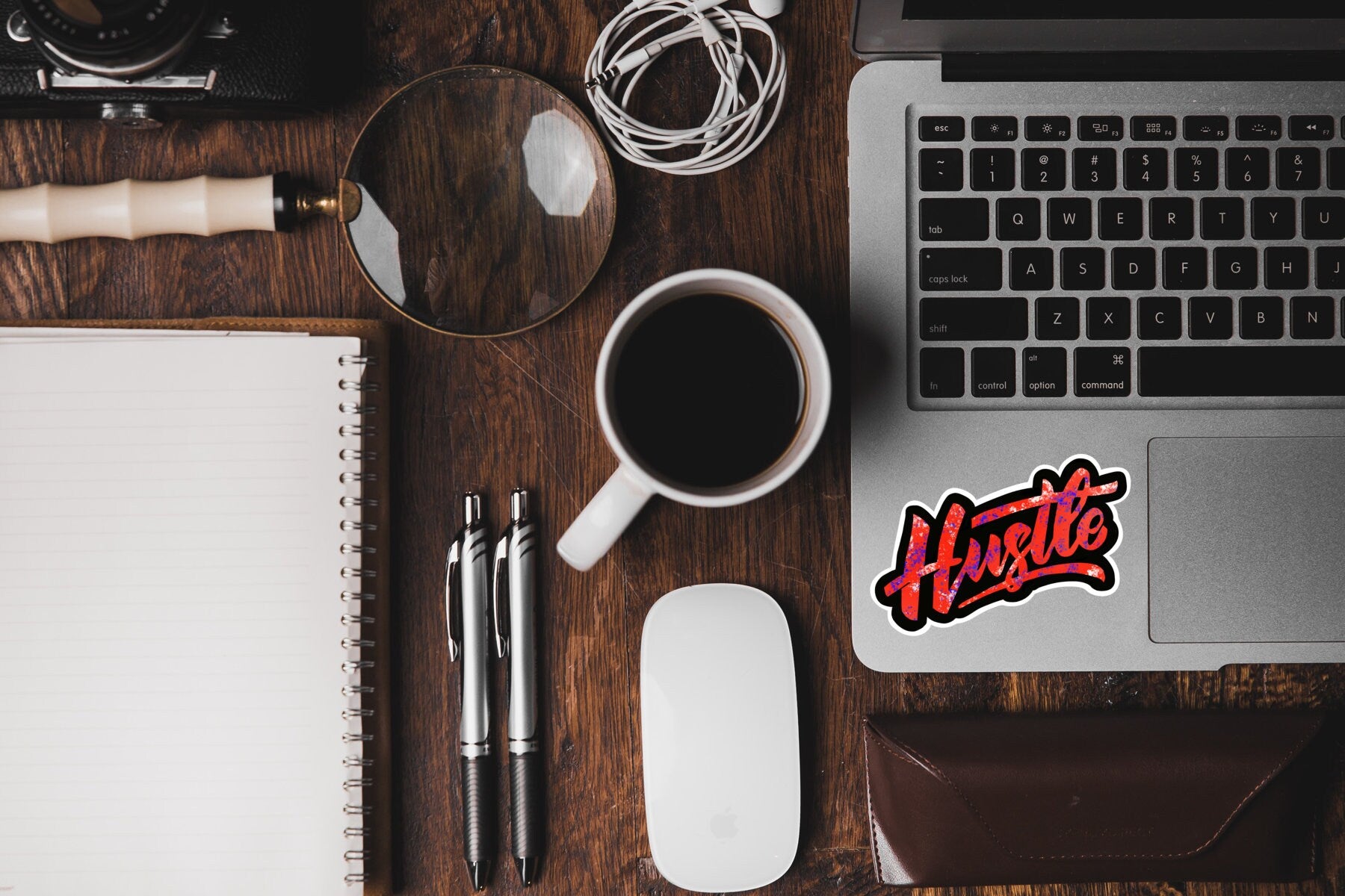 Motivational Hustle Sticker - Waterproof vinyl decal for laptops, mirrors, tumblers, and more