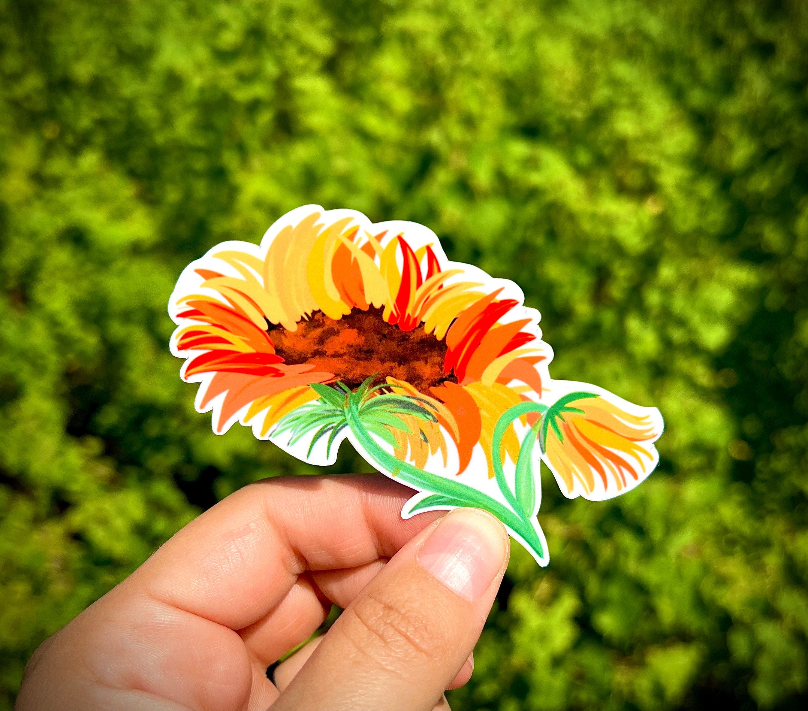 Sunflower multicolor sticker - waterproof vinyl decal for laptops, water bottles, notebooks, and more