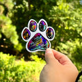 Abstract Paw Print Sticker: Waterproof Vinyl Decal, Pet Lover Gift