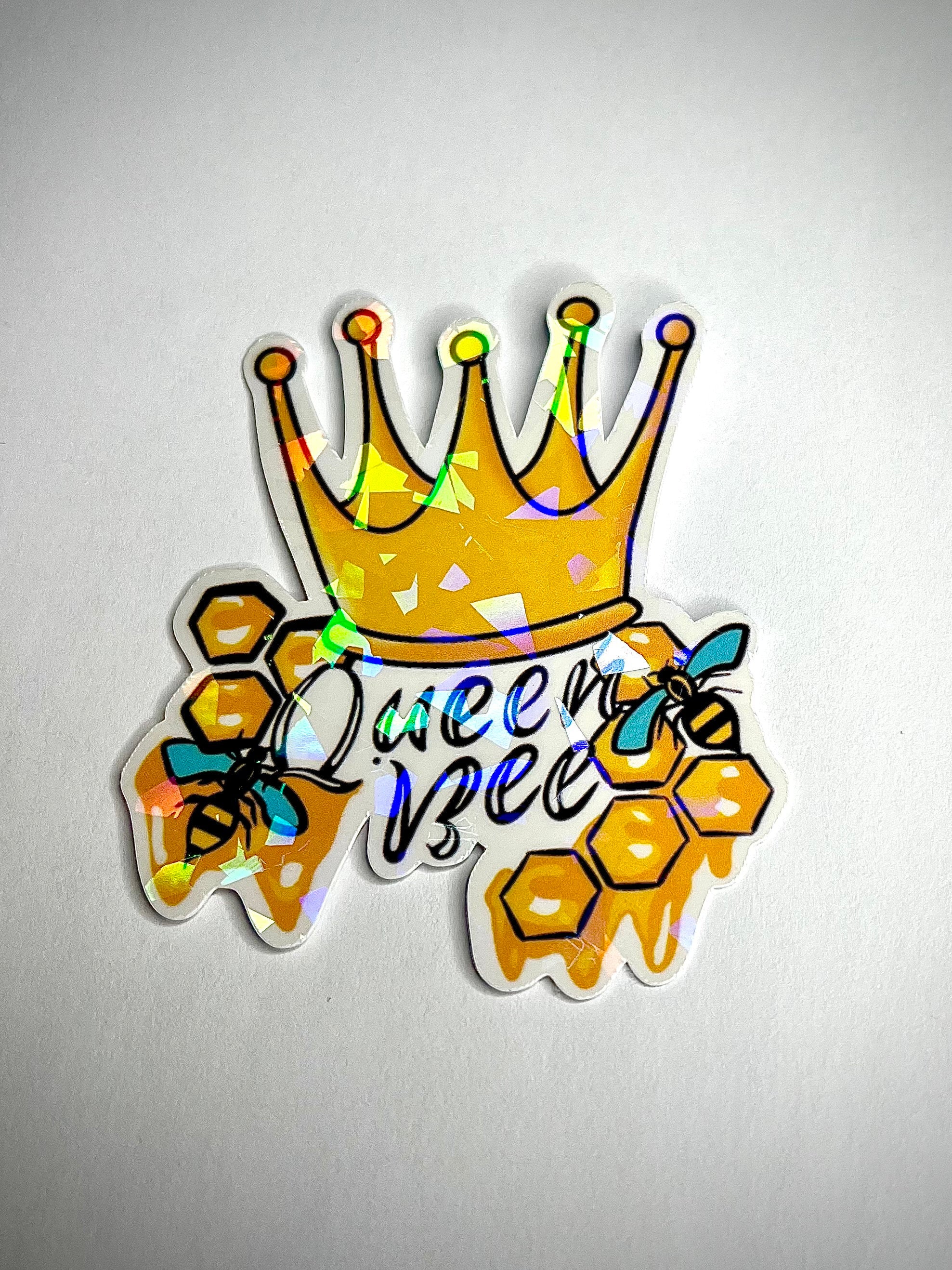 Queen Bee Sticker - waterproof vinyl decal for mirrors, laptops, tumblers, and more