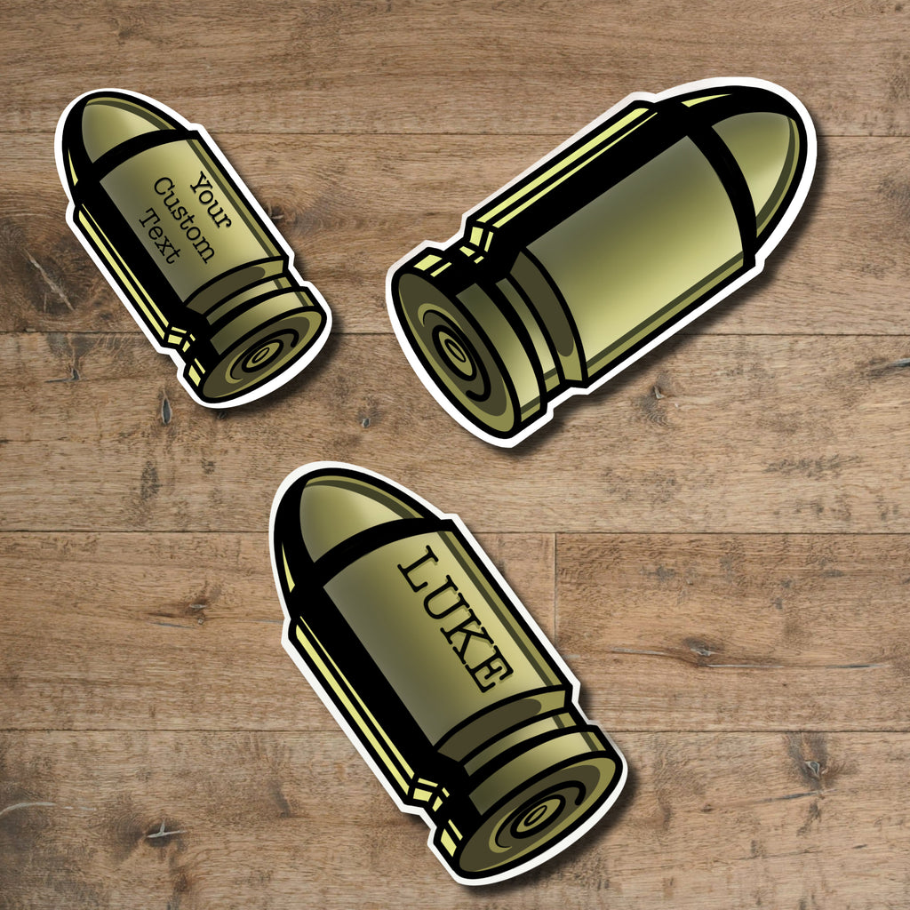 Personalized Vinyl Bullet Sticker - Waterproof vinyl decal for laptops, mirrors, tumblers, and more