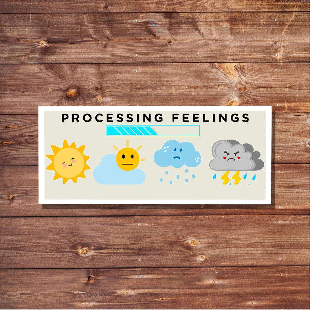 Processing feelings sticker - Waterproof decals for laptops, mirrors, tumblers, and more