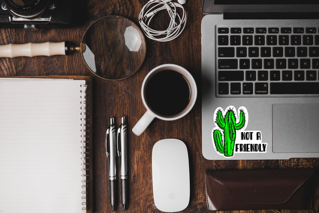 Cactus Not a friendly sticker - waterproof vinyl decal for laptops, notebooks, tumblers, and more