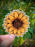 Sunflower Vinyl Sticker | Cute Floral Decal | Waterproof Car Laptop Sticker | Aesthetic Nature Sticker | Gift for Plant Lovers