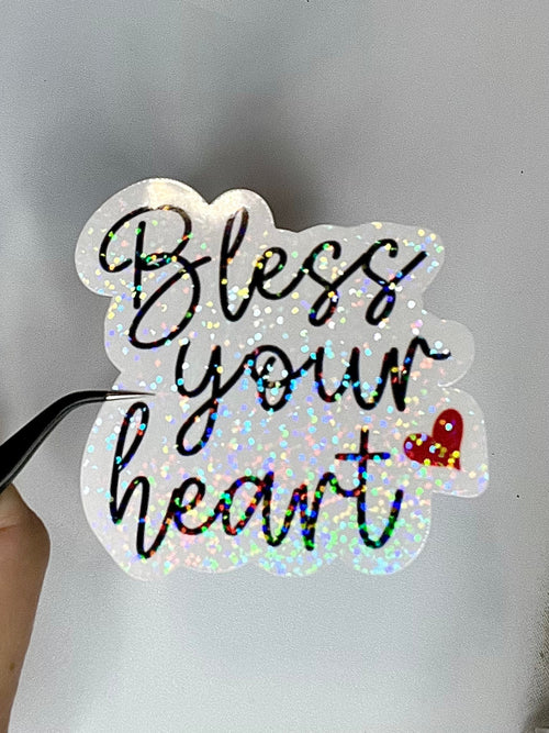 Bless your heart sticker - waterproof vinyl decal for laptops, tumblers, notebooks, and more