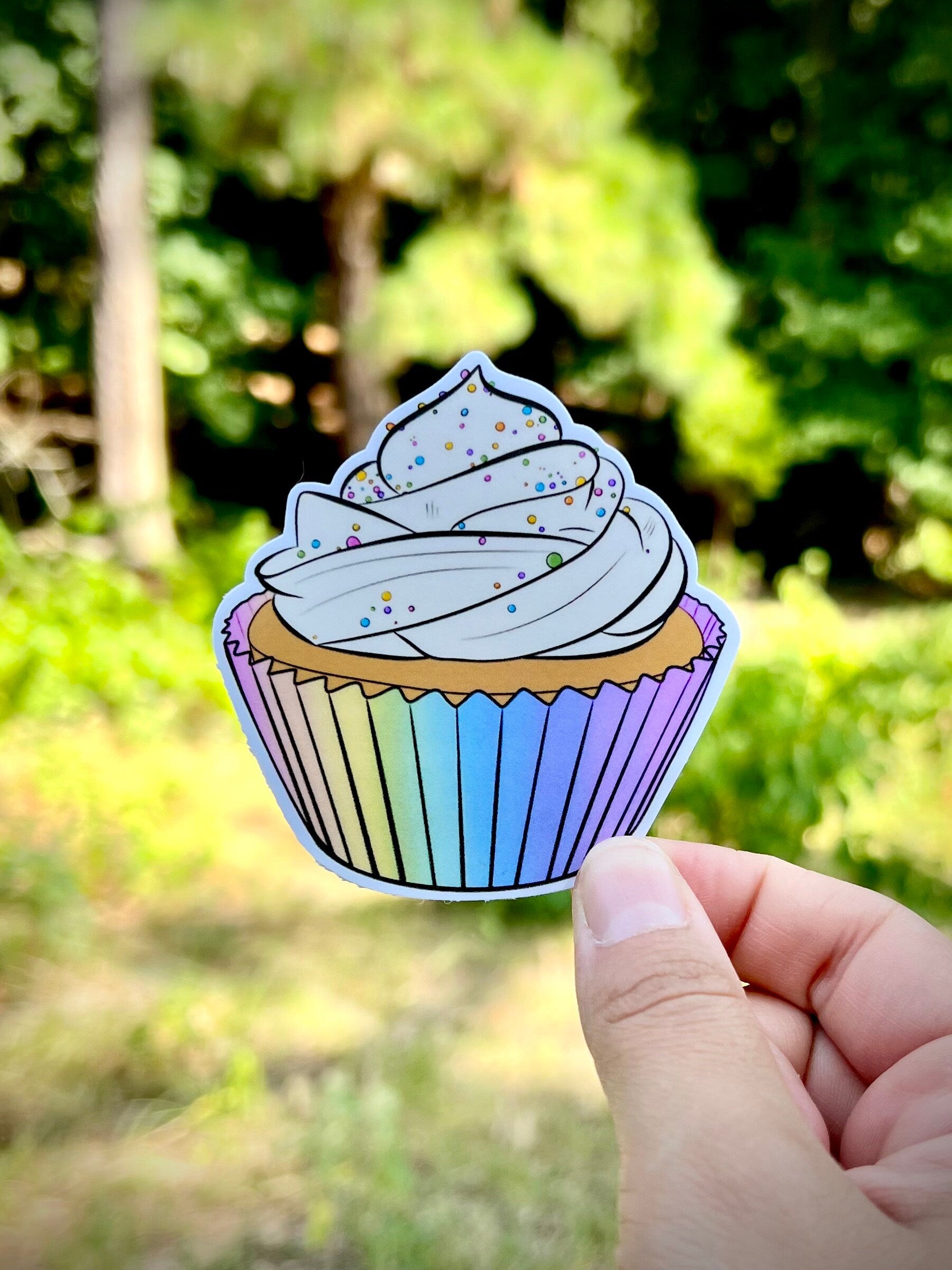 Cupcake Vinyl Sticker - Waterproof vinyl decal for laptops, mirrors, tumblers and more
