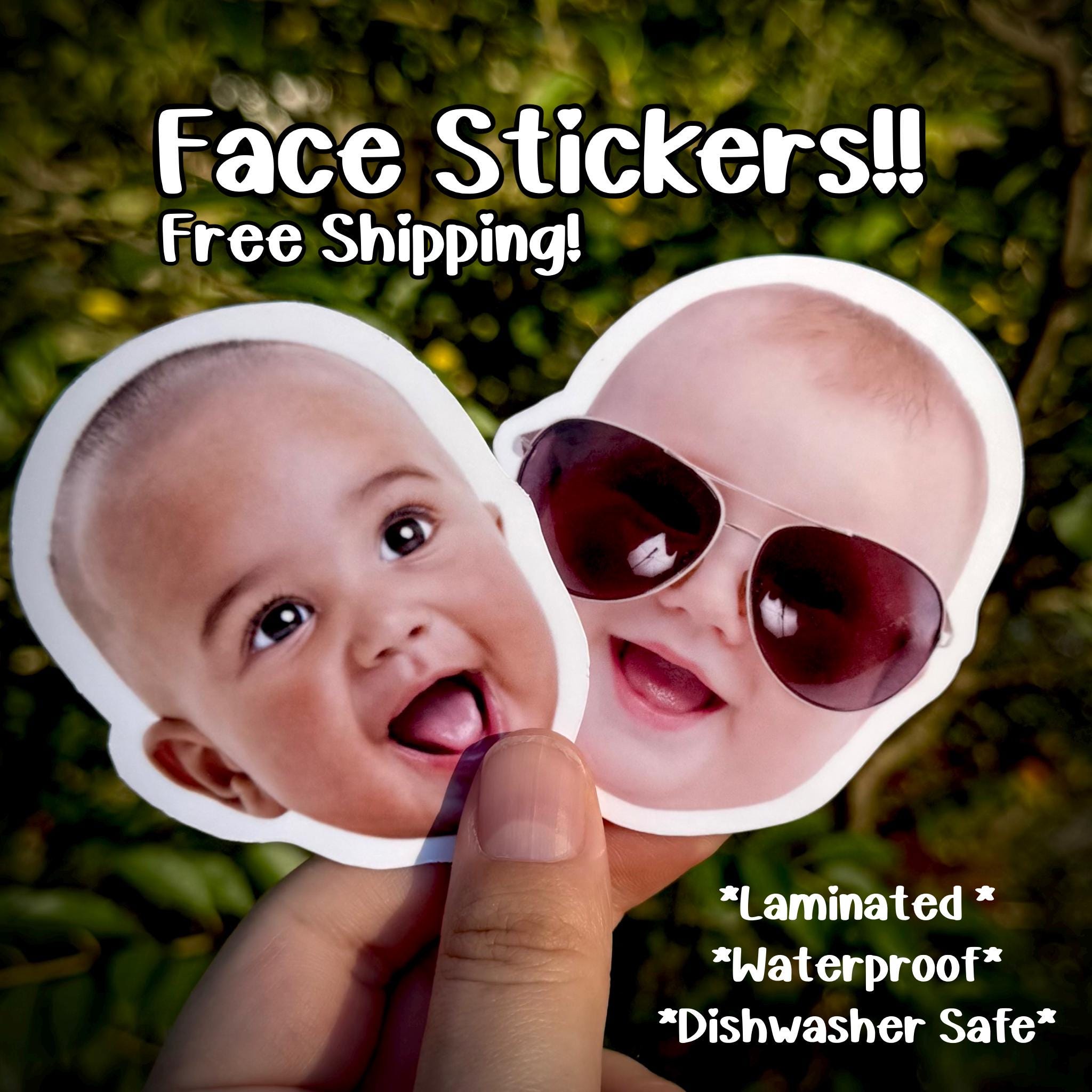 Custom Face Stickers - personalized waterproof decals for laptops, mirrors, tumblers, and more