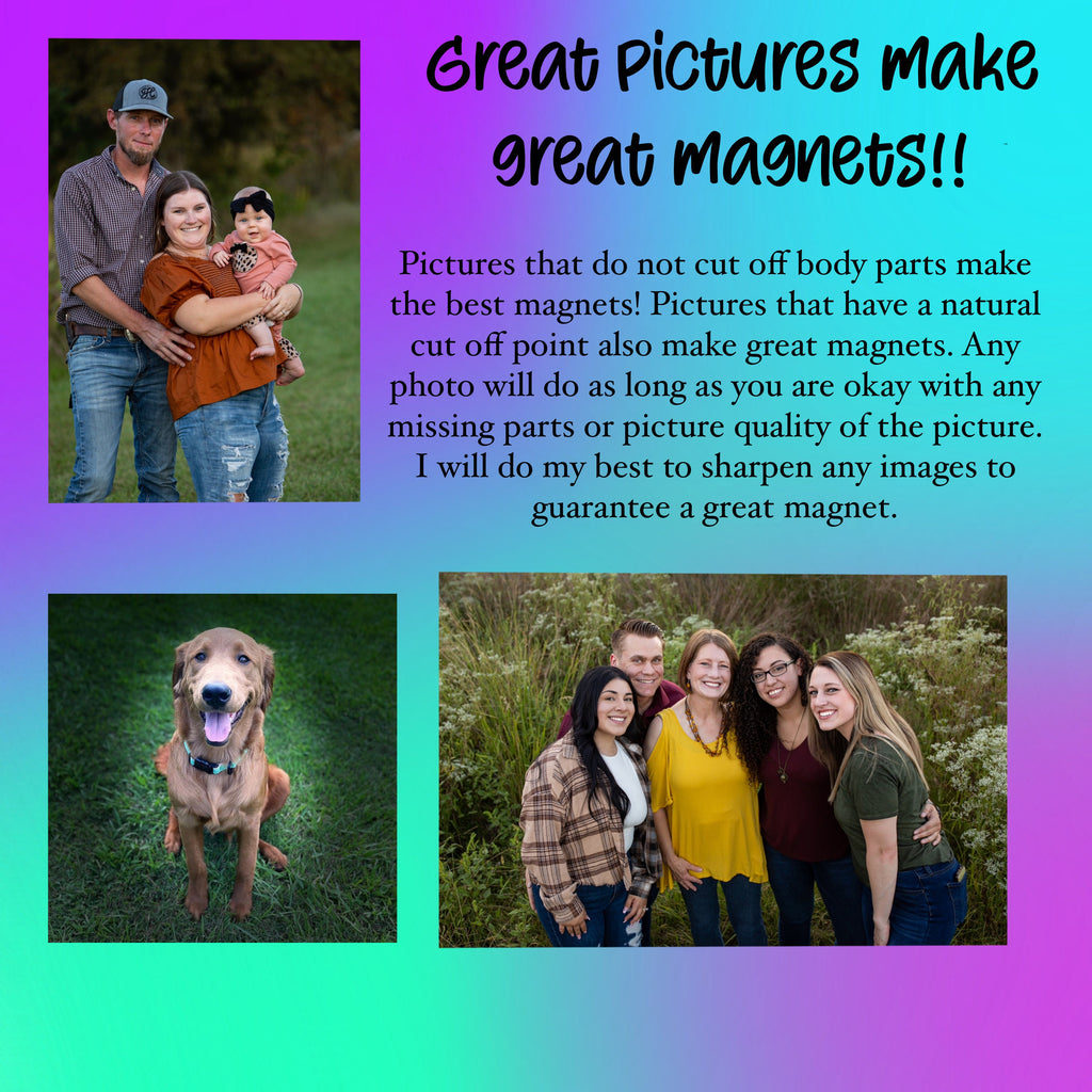 Custom photo magnets - personalized magnets for weddings, baby announcements, gifts and more