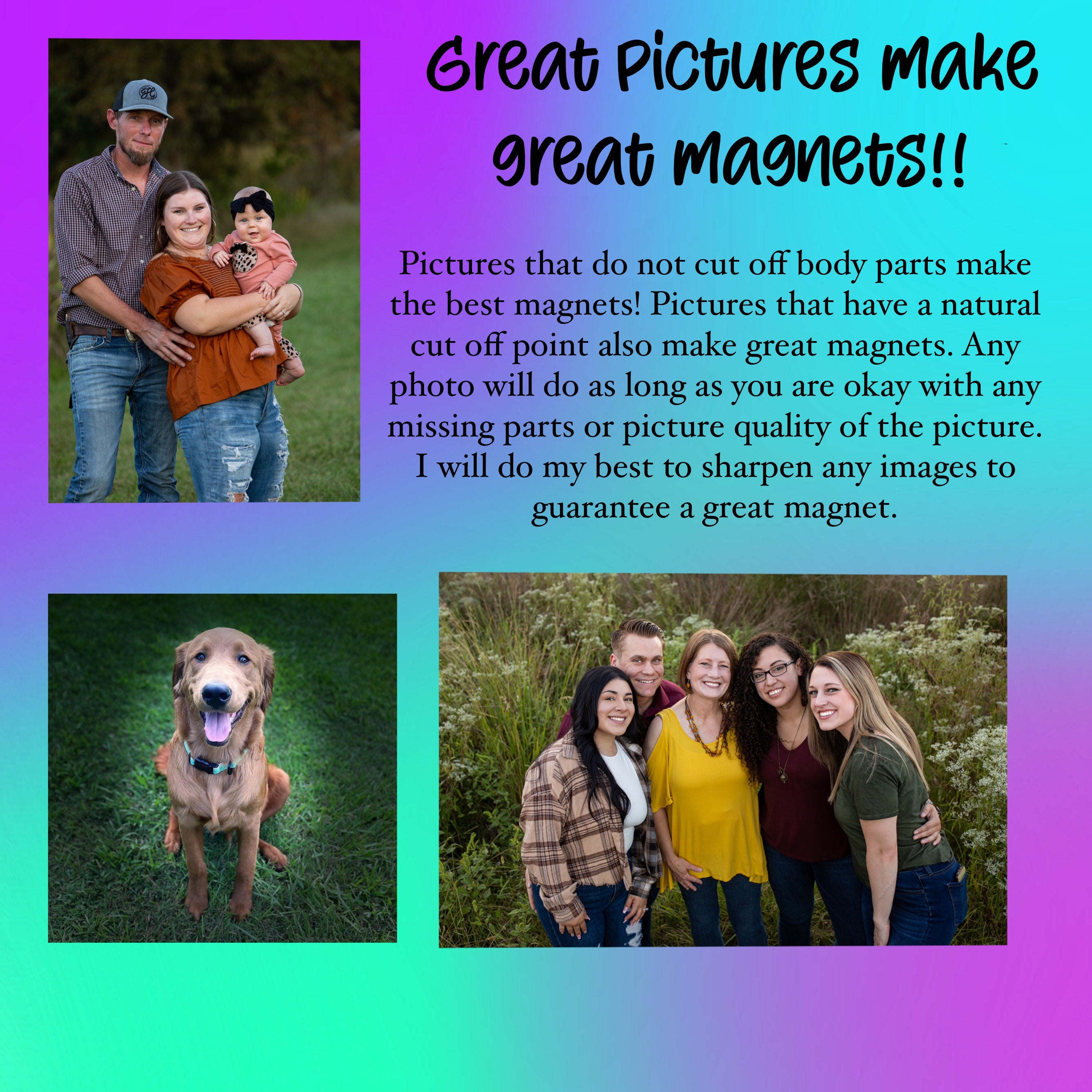 Custom photo magnets - personalized magnets for weddings, baby announcements, gifts and more