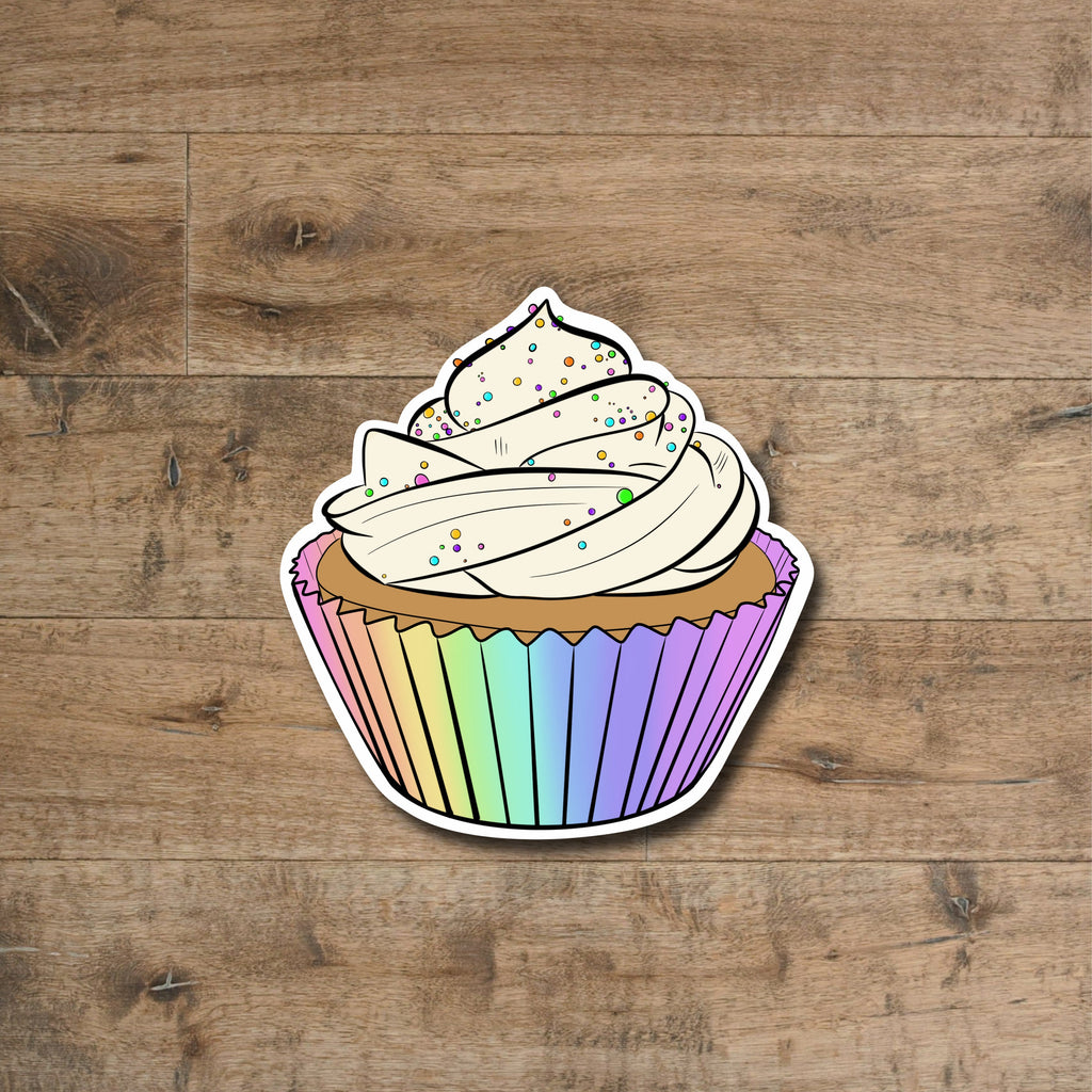 Cupcake Vinyl Sticker - Waterproof vinyl decal for laptops, mirrors, tumblers and more