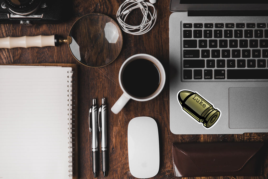 Personalized Vinyl Bullet Sticker - Waterproof vinyl decal for laptops, mirrors, tumblers, and more