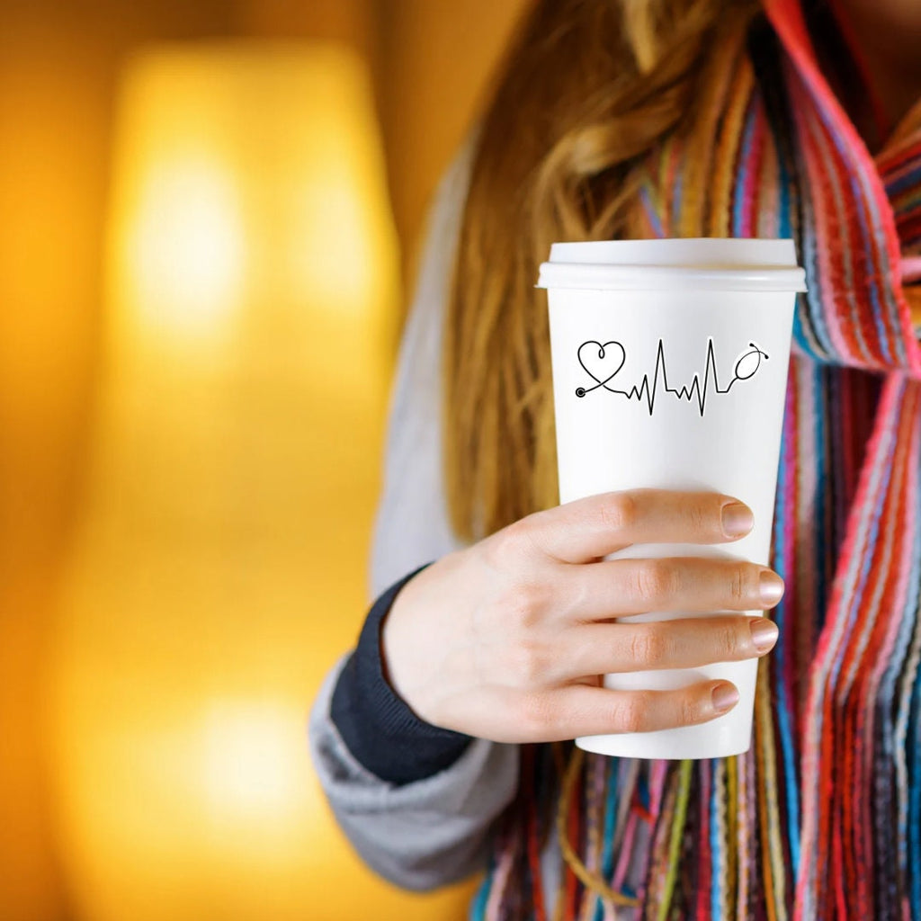 Stethoscope Heartbeat Sticker: Waterproof Vinyl Decal