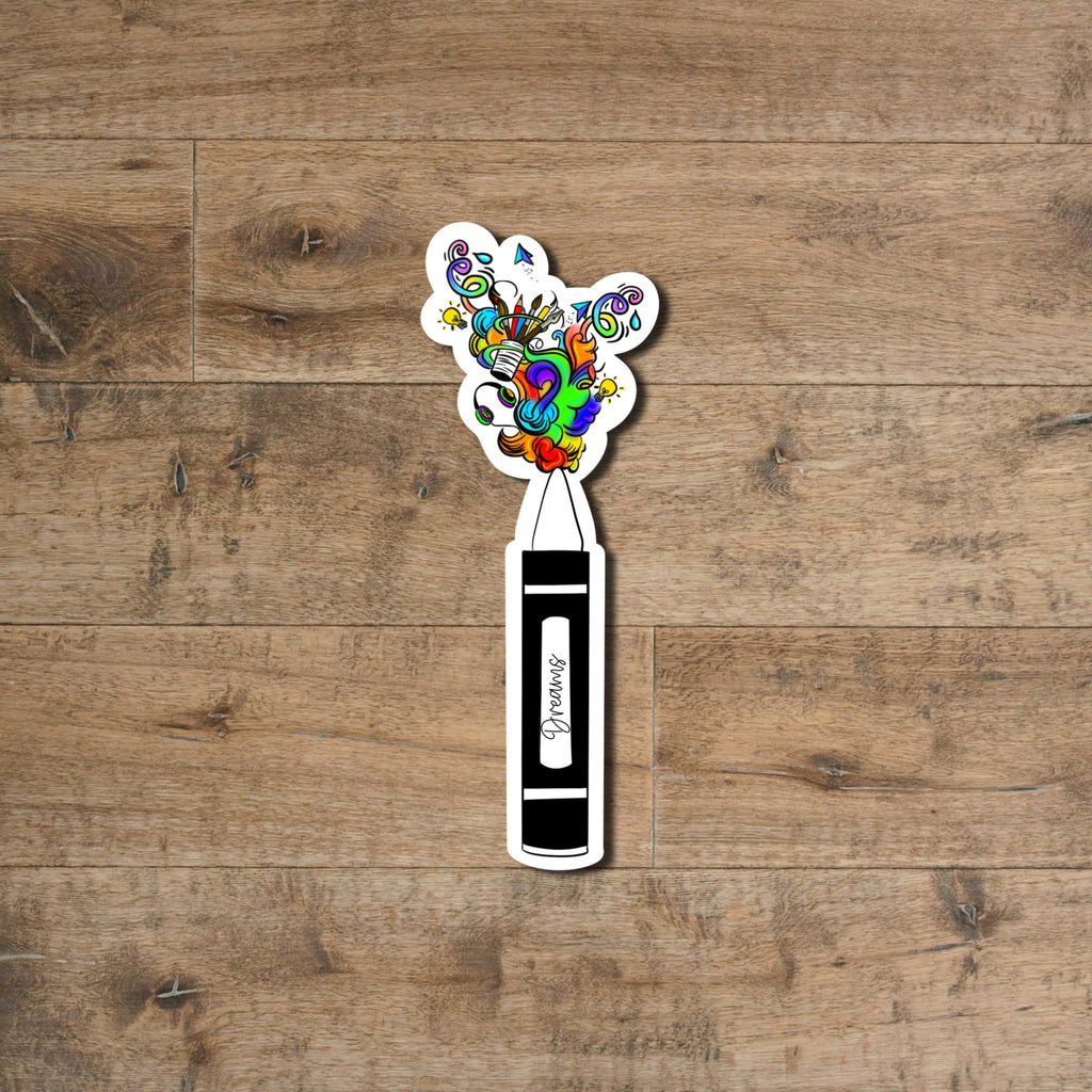 Dreams crayon sticker - waterproof vinyl decal for laptops, water bottles, notebooks, and more