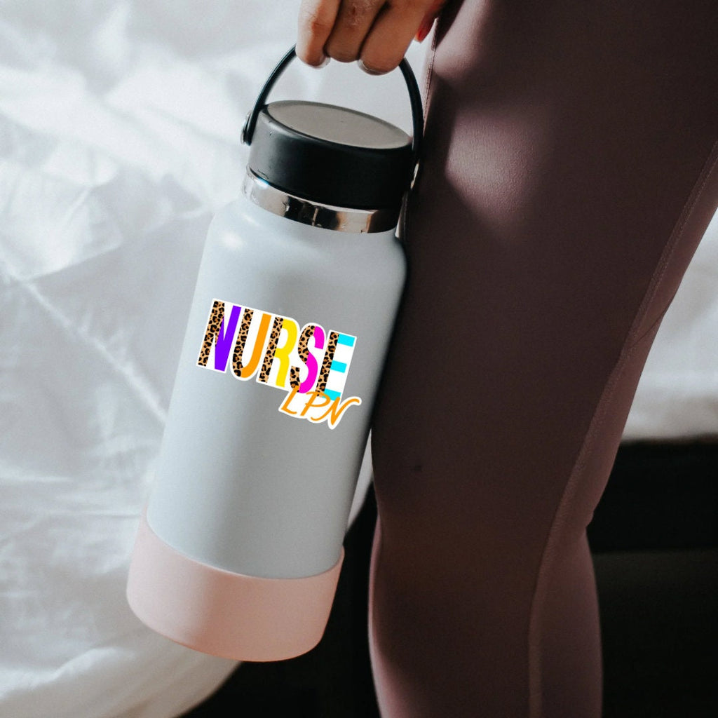 Nurse LPN Cheetah Print Sticker: Waterproof Laptop Decal