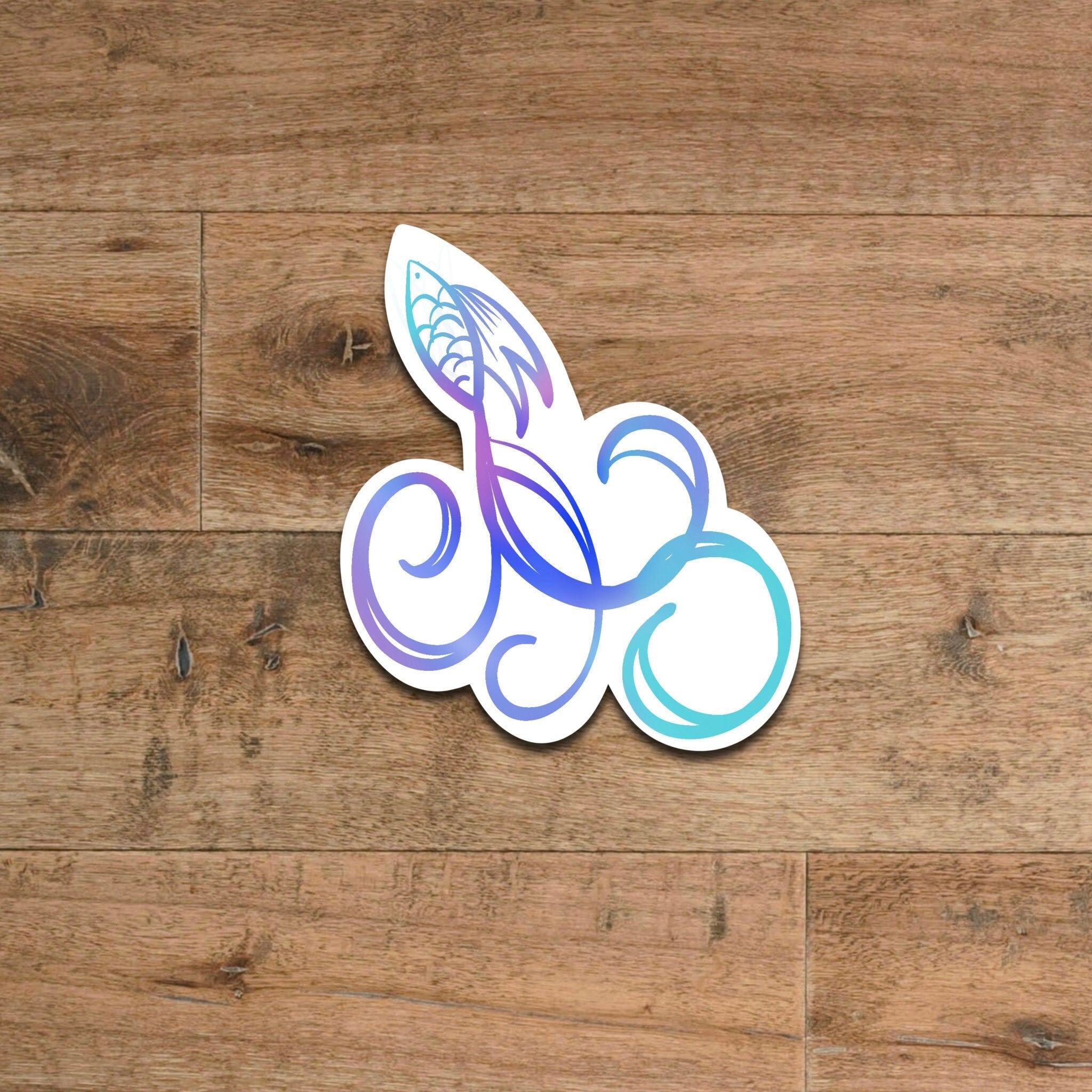 Fish sketch sticker - waterproof decal for laptops, notebooks, tumblers, and more