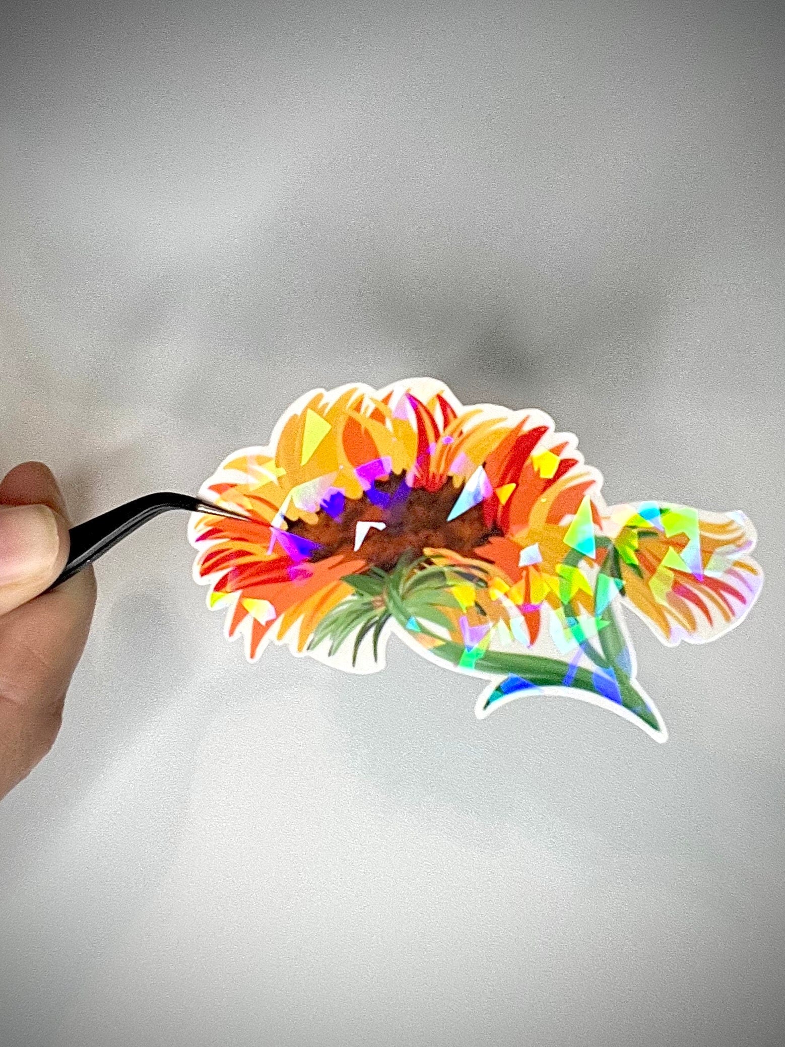 Sunflower multicolor sticker - waterproof vinyl decal for laptops, water bottles, notebooks, and more