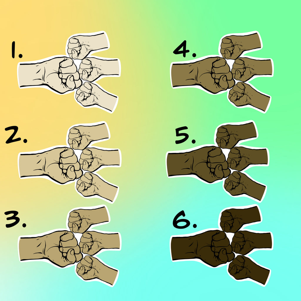 Personalized fist bump sticker - waterproof vinyl decal for laptops tumblers, notebooks, and more