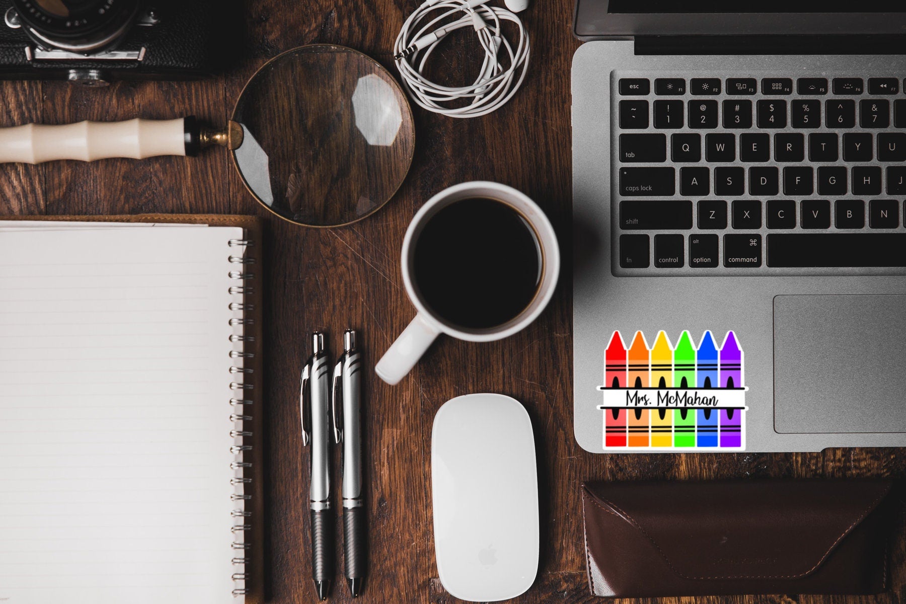 Customizable Crayon Sticker - Waterproof vinyl decal for laptops, notebooks, tumblers, and more