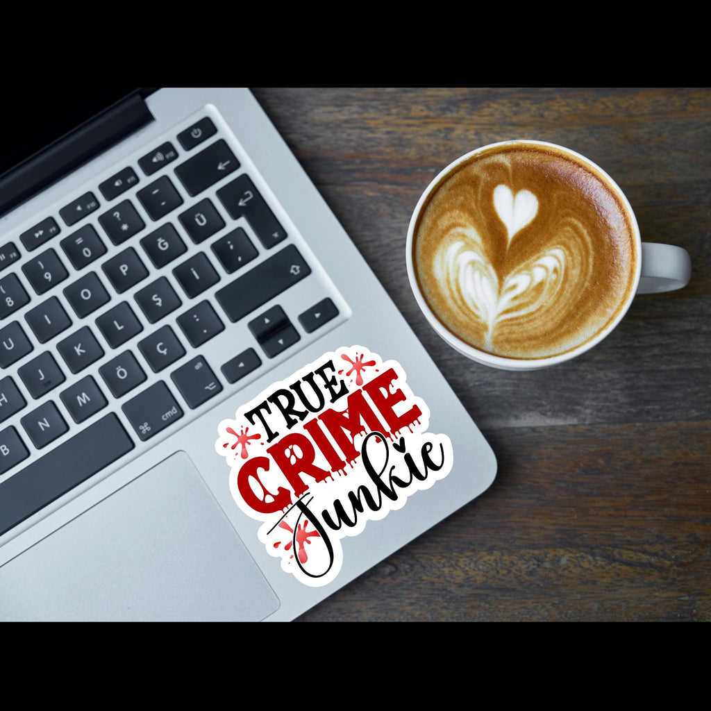 True Crime Junkie Vinyl Waterproof Sticker