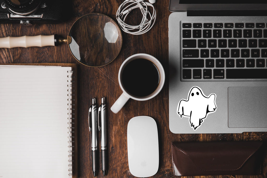 Halloween Ghost sticker - waterproof vinyl sticker for water bottles, notebooks, laptops, and more