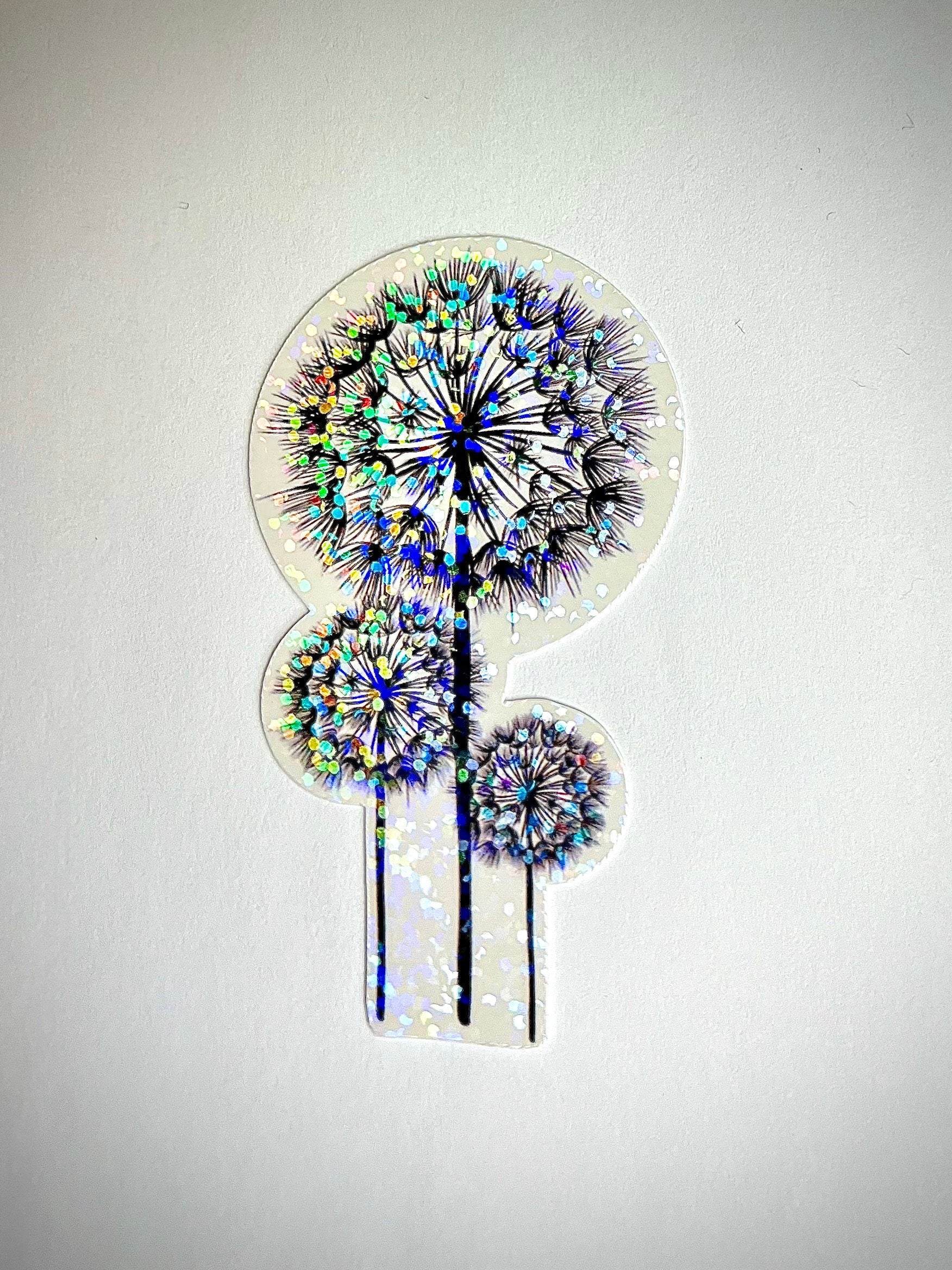 Dandelion sticker, waterproof decal for laptops, mirrors, tumblers and more
