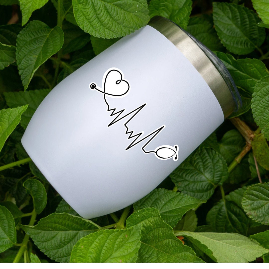 Stethoscope Heartbeat Sticker: Waterproof Vinyl Decal