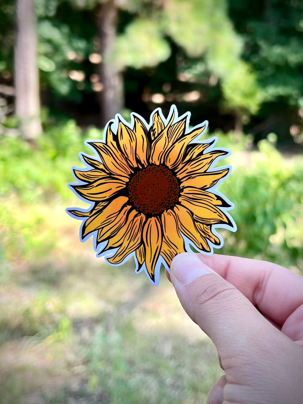 Sunflower vinyl sticker - waterproof vinyl decal for laptops, mirrors, tumblers, and more