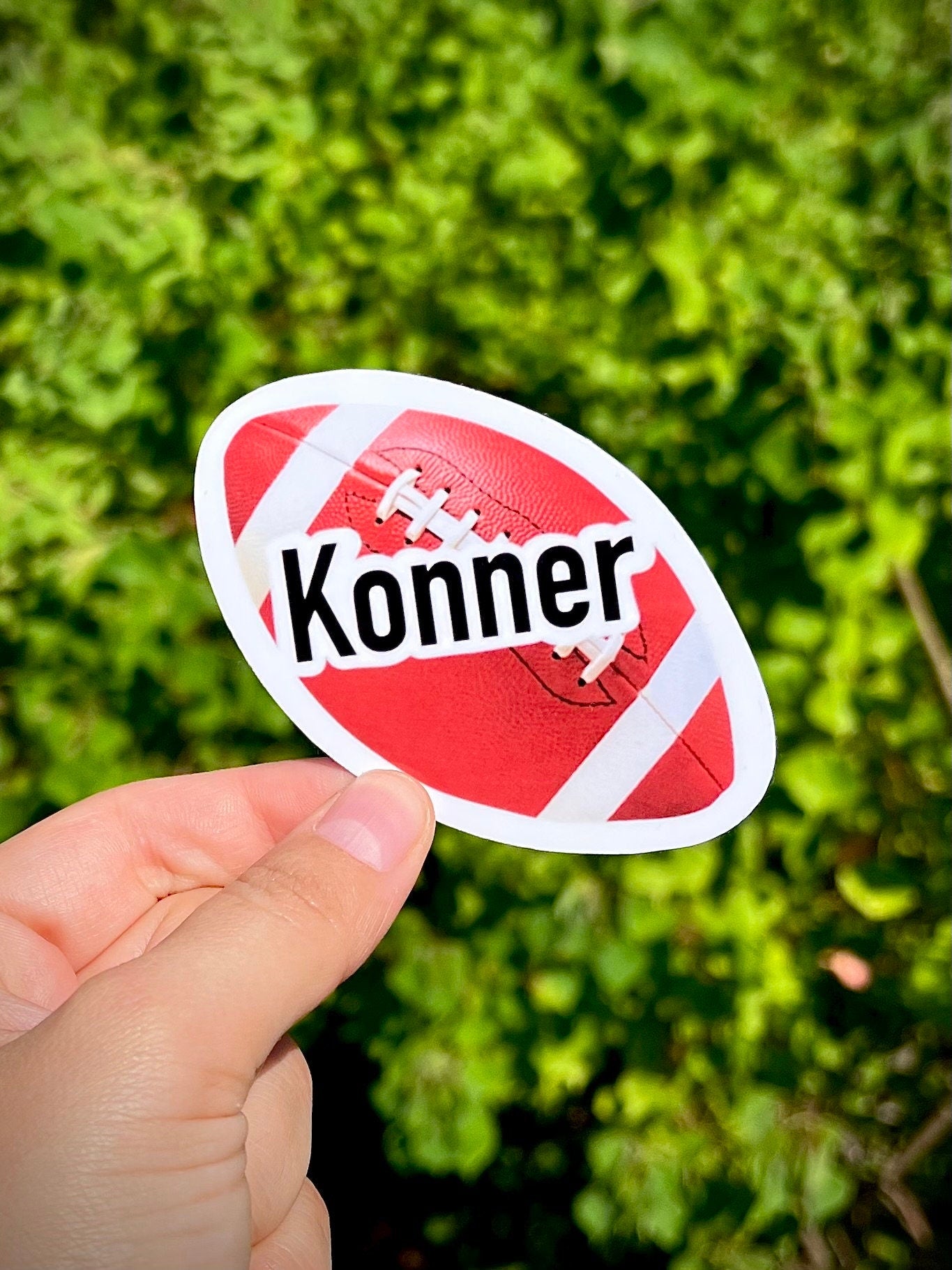 Custom football name sticker - waterproof vinyl decal for laptops, tumblers, notebooks, and more
