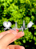 Stethoscope Heartbeat Sticker: Waterproof Vinyl Decal