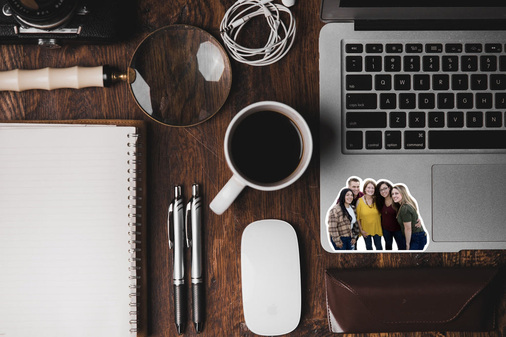 Custom photo stickers - personalized waterproof decals for laptops, mirrors, tumblers, and more