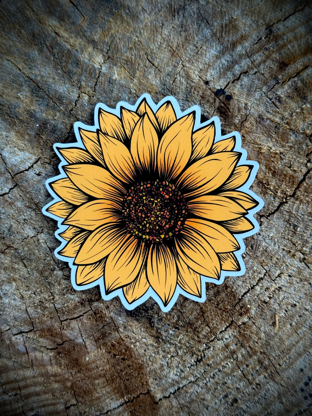 Sunflower Vinyl Sticker | Cute Floral Decal | Waterproof Car Laptop Sticker | Aesthetic Nature Sticker | Gift for Plant Lovers