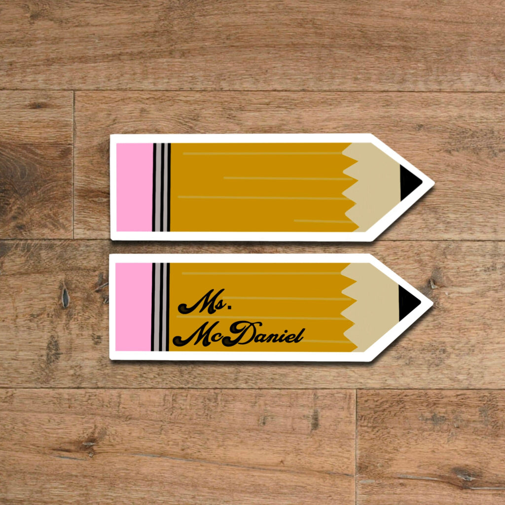 Personalized Pencil Sticker: Waterproof Vinyl Decal
