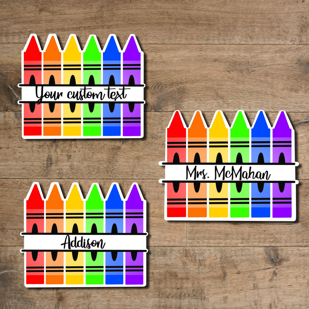 Customizable Crayon Sticker - Waterproof vinyl decal for laptops, notebooks, tumblers, and more