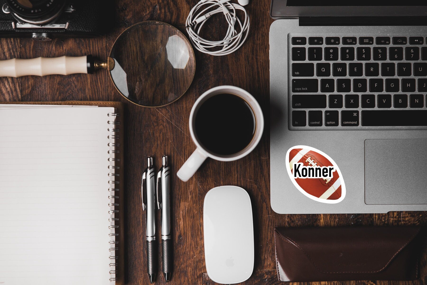 Custom football name sticker - waterproof vinyl decal for laptops, tumblers, notebooks, and more