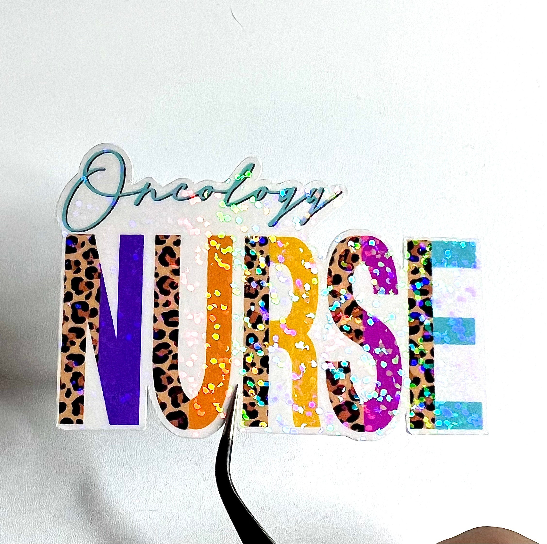Oncology Nurse Cheetah Print Waterproof Vinyl Sticker