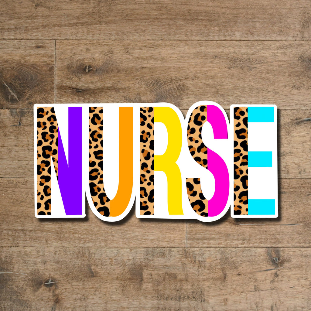 Cheetah Print Nurse Sticker: Waterproof Vinyl Decal