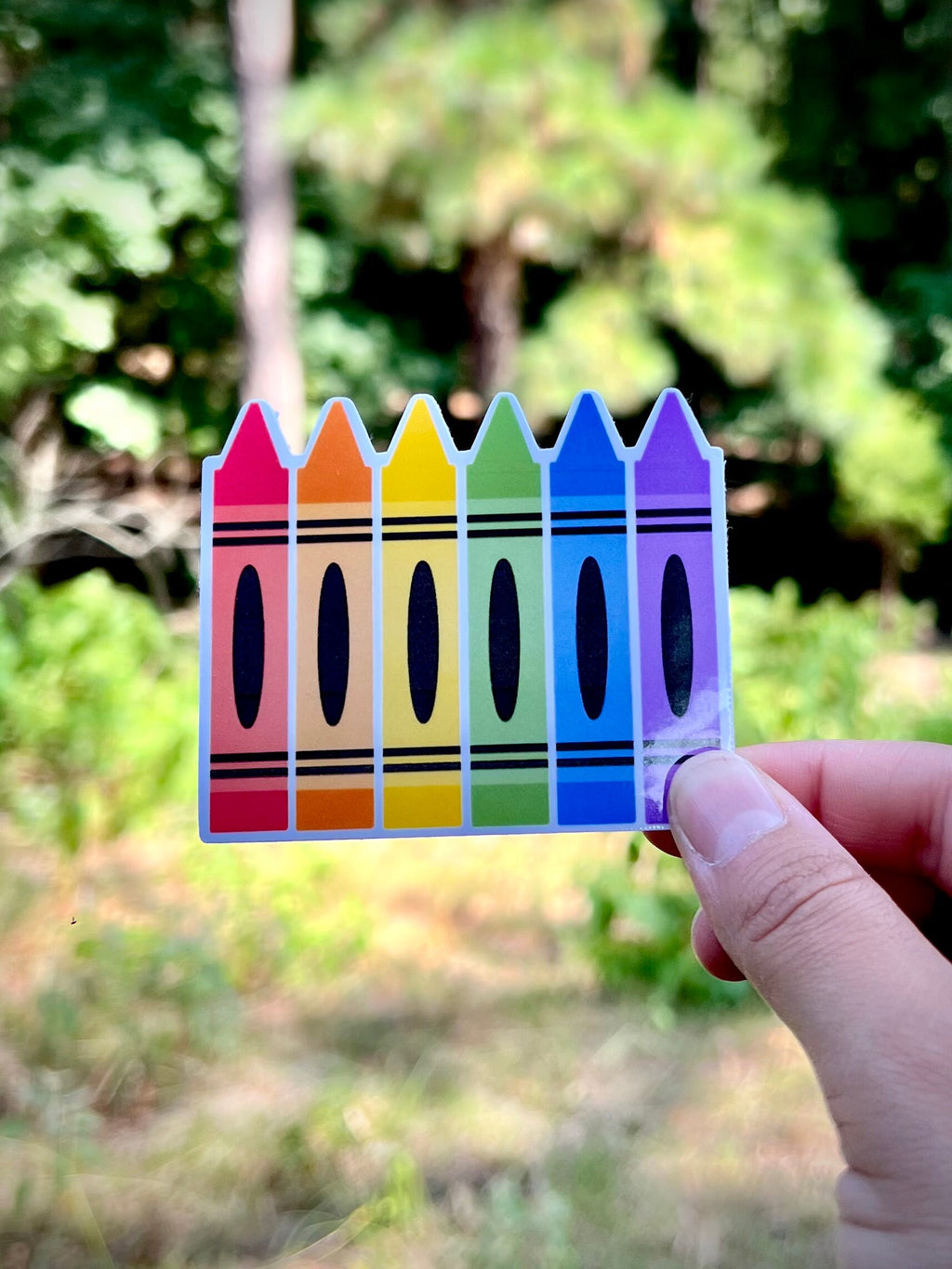 Customizable Crayon Sticker - Waterproof vinyl decal for laptops, notebooks, tumblers, and more